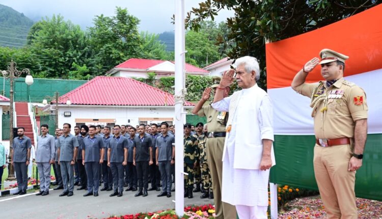 Lieutenant Governor Hoists National Flag at Raj Bhavan in Srinagar on the 79th Independence Day