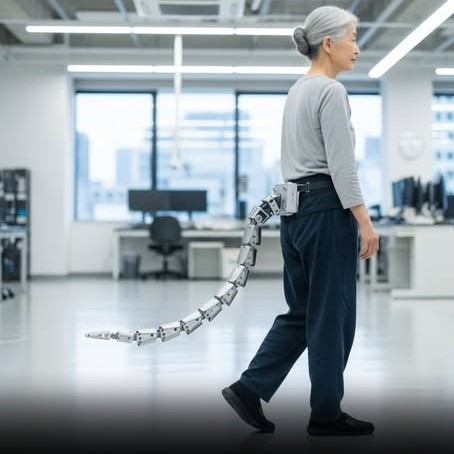Japanese researchers build robotic tail to keep elderly upright