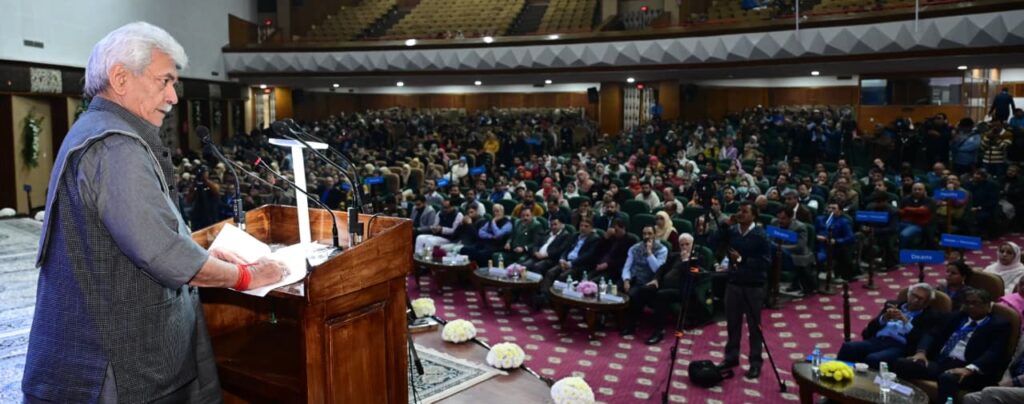 LG Sinha Delivers Keynote Address at International Seminar on Dr. Rahi Masoom Raza in Srinagar 